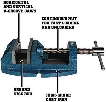 Wilton 1345 Drill Press Vise, 4 de largura da mandíbula, abertura da mandíbula de 4