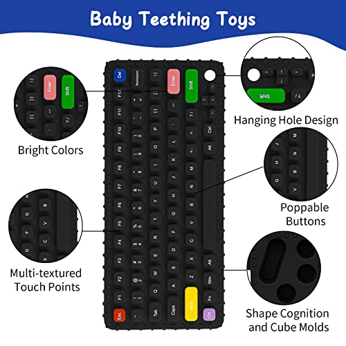 Utezena Silicone Toys Toys para bebês 3-6-12 meses-2 pacote de bebê Robô de bebê Torrimão de mão de mão com caixa de
