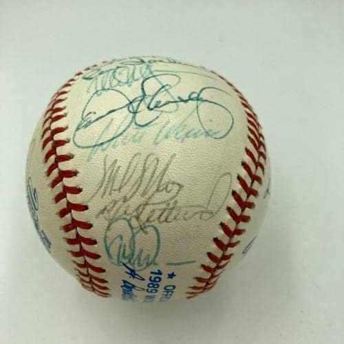 1989 O time da Oakland A Athletics World Series Champs assinou o WS Baseball JSA COA - Bolalls autografados