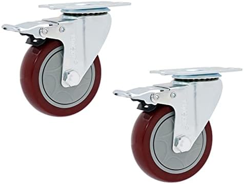 NESHO 3 polegadas Tipo médio PVC DirectionCasters Roda de carrinho de roda com freio veste gole de gola industrial 2pcs 2pcs