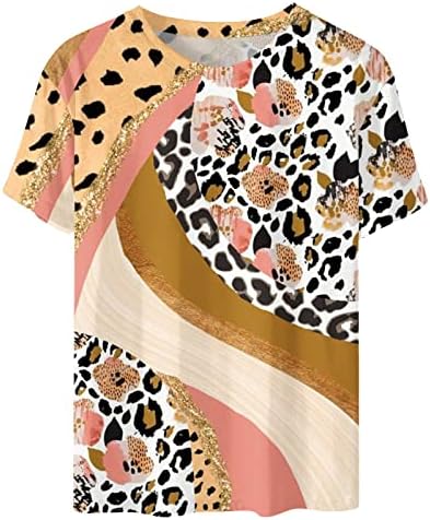 lcepcy feminino redondo pescoço colorblock tee moda verão casual colorido manga curta camiseta básica