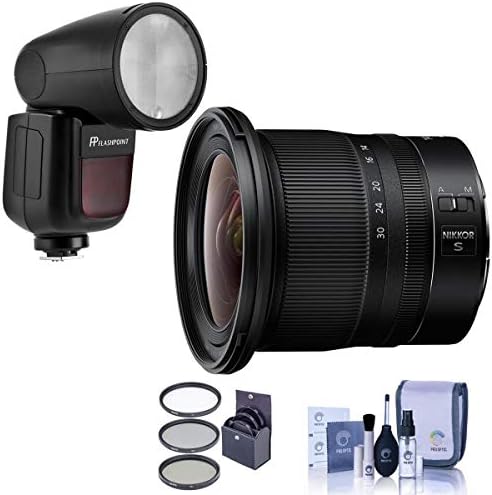 Nikon Nikkor Z 14-30mm f/4 s lente, pacote com flashpoint zoom li-on x r2 ttl na câmera redonda flash speedlight, kit