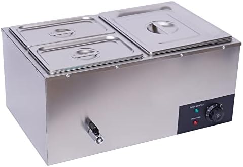 110V de alimentos comerciais de 3 pan, 19,2qt Tabela de vapor elétrico aço inoxidável Bain Marie Buffet Alimentos mais quentes