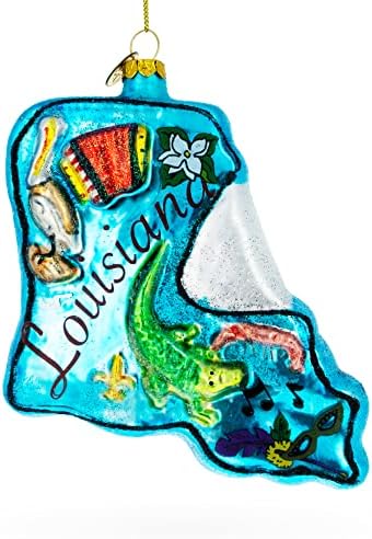 Ornamento de Natal de Vidro do Estado da Louisiana