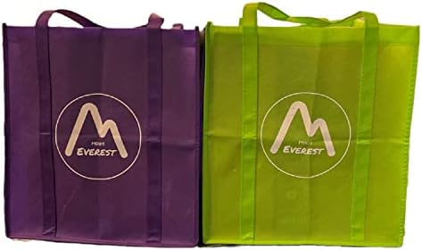Mount Everest reutilizável sacos de supermercado, sacola grande e durável, reciclável e ecológico, sacola de lona, ​​sacolas