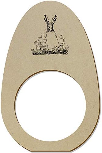 Azeeda 5 x 'Springtime Hare' Ringos/detentores de guardanapo de madeira