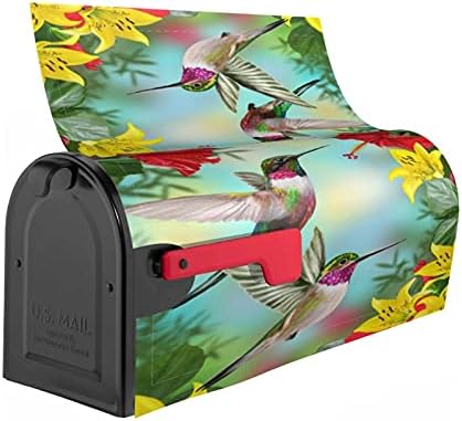 Spring Hummingbirds Capas de caixa de correio, capa de caixa de postagem magnética envolve tamanho padrão 21x18 em para decoração