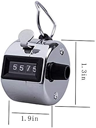 Contadores de contagem manual de dígitos da caixa de metal qtopun, 2 pacote de handheld clicker contador e contador de base