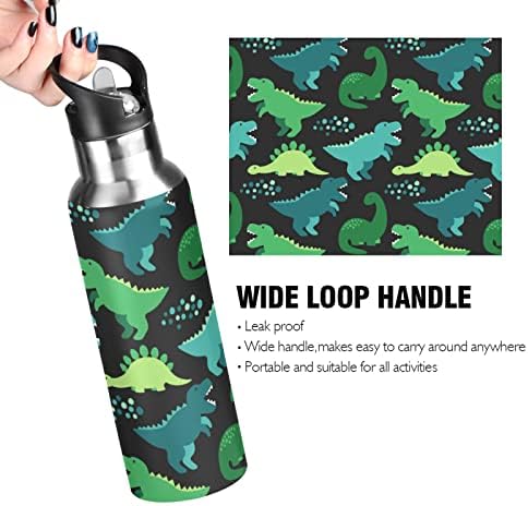 Emelivor Dinosaur Water Bottle Bottle Vacuum Isolled Stainless Stone Water Bottle com tampa de palha de 20 onças Bolttle