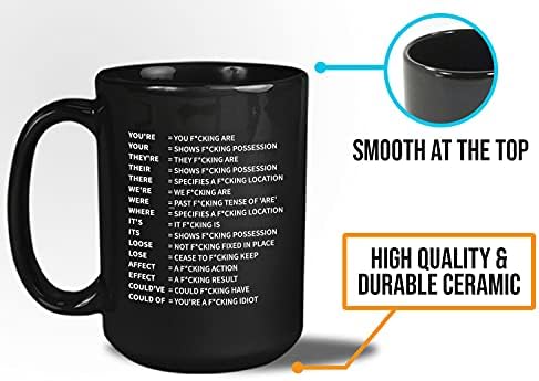 Bubble abraça caneca de café sarcasmo 15 onças, gramática irritada nerd adulto piada de sarcasmo humor de colegas de trabalho