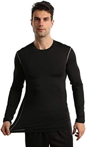 3 pacote camisa de compressão masculina de manga longa Proteção UV Cooling Dry Fit Workout Baseball Subsirt