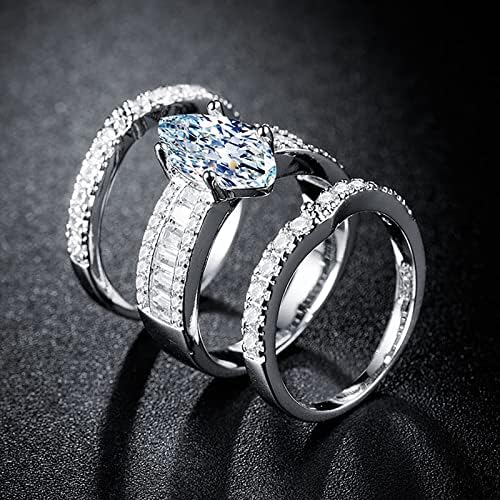 2023 New Ring Jewelry Inclaid Gift Three-in-One Ladies Ladies Rhinestones Luxury Ring Rings de 3 peças Ring Bunny Ring