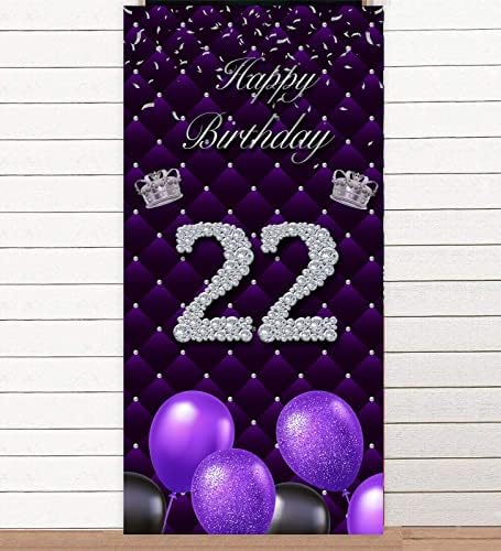 Feliz aniversário de 60 anos Banner roxo Booth Props Balões Decoração de tema da coroa de prata para mulher de sessenta anos de