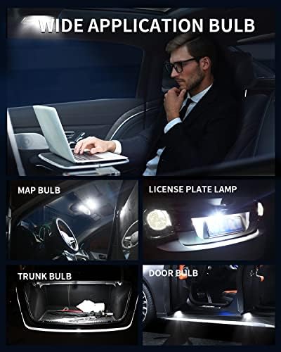 Eggdax 194 lâmpada LED, 6000k Branco T10 168 2825 W5W Erro de LED Erro livre Substituição de lâmpadas para carro Interior