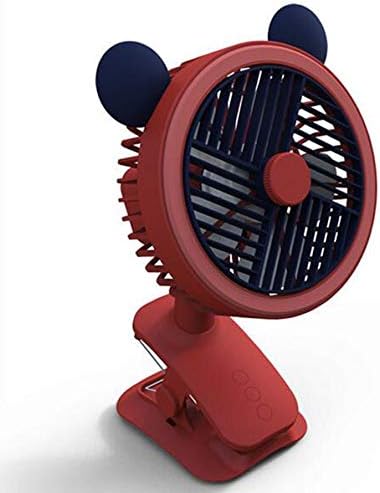 Ventilador elétrico de desktop do Feezc ， Clip Fan Mini com um pouco tranquilo e tranquilo Domer Circulator de ar automático Ventilador com 3 velocidades de 365 ° Ajuste do ângulo, vermelho