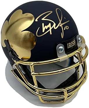 Brady Quinn assinou Notre Dame Fighting Irish Mini Football Capacete com JSA COA 1 - Capacetes da faculdade autografados