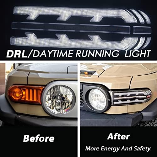 KeegtBox Switchback Branco/Amber LED DRL FARÇO COMO DIA DIA CONVERSAR LUZ E TURNA LIGHT 2 PA