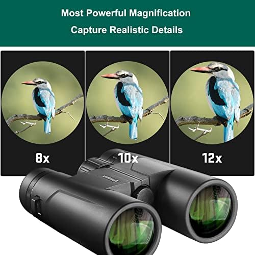 Binóculos para adultos com adaptador de telefone atualizado- Eyeskey Eaglet 12x42 HD Binoculares para observação de