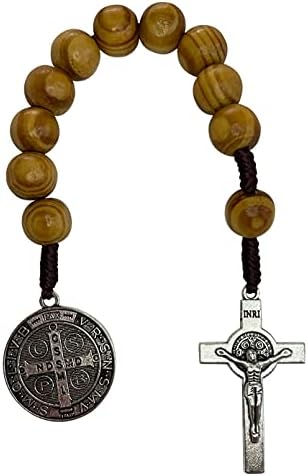 Treasure4u-lojas Saint Benedict Medalha Pocket Pocket Rosário Católico Marro