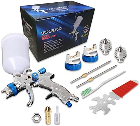 Kit de pistola de pulverização de HVLP tongze: 1,4 mm/ 1,7 mm/ 2,0 mm de tinta para spray de alimentação de gravidade com xícara