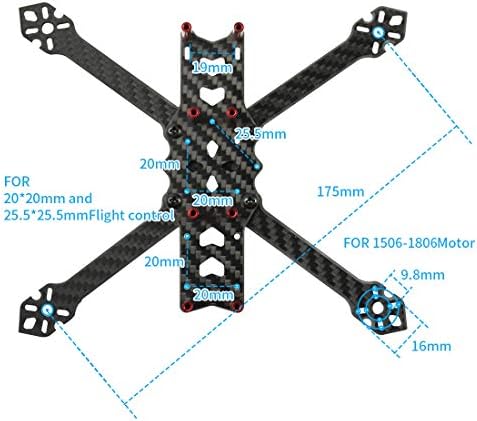 Feichao F4 X1 175mm FPV Racing Drone Frame Frame Fibra de Carbono Quadcopter Rack para aeronave de drone RC DIY RC DIY 4