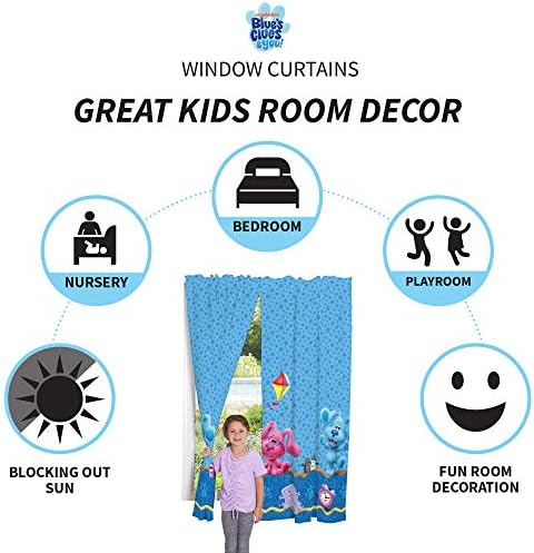 Franco Kids Room Janela Curtain Painéis de cortinas Conjunto, 82 em x 63 pol., Blues pistas