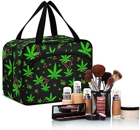Folhas verdes Sacos de cosméticos pendurados para mulheres Bolsa de higiene pessoal de viagens GRANDE SACO DE SHOW