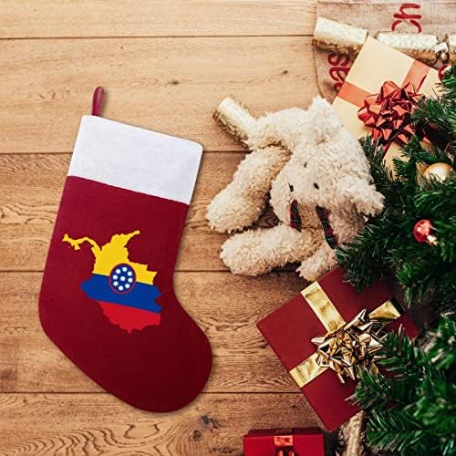 Mapa de bandeira da Colômbia Personalizada Christmas Meking Xmas lareira Família Festa pendurada Decorações
