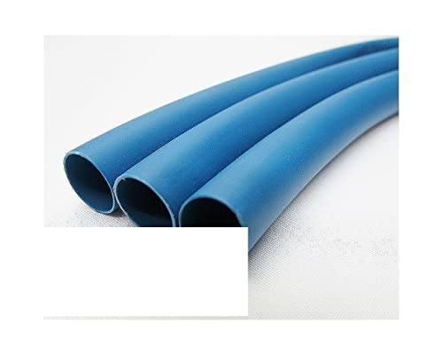 Tubo de encolhimento de calor - 3: 1 Proporção de cola adesiva de parede dupla lote de cola 11/32 polegada azul de 10 pés 10 pés