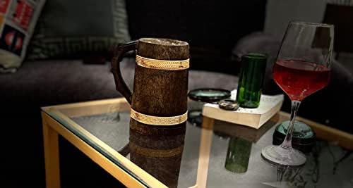 colecionibleblesbuy artesanal de madeira rústica caneca caneca natural madeira stein stein antigo barril de café xícara de chá marrom marrom