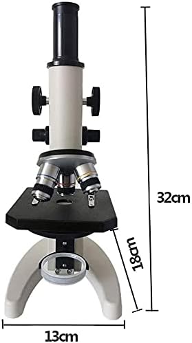 Microscópio monocular FEILX, tubo reto monocular com inclinação de 45 ° com clipe de peça de mão, poderosos microscópios biológicos