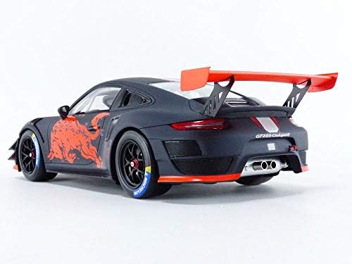 Porsche GT2 rs Matt preto com listras e gráficos Clubsport Red Bull 1/18 Model Car by Spark 18S514