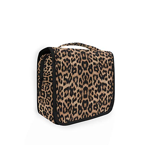 ALAZA Cheeteh Leopard Prind Animal Hanketness Bag Organizador da bolsa de maquiagem portátil de estojo multifuncional com gancho
