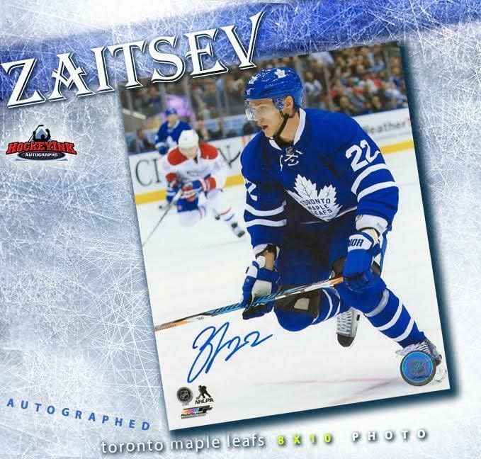 Nikita Zaitsev autografado Toronto Maple Leafs 8 x 10 Foto - 70111 - Fotos autografadas da NHL