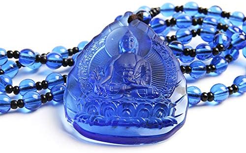 Wixine 1pcs Buda Pingente Medicina Colar de estátua Amulet Glass Blessed Glass