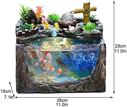 TJLSS Rockery e Water Room Flowing Living Living Creative Small Goldfish Bowl Home Aquarium Office Desk Mini Ecological