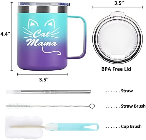 Gingprous engraçado gato mãe presente caneca de café, presentes de aniversário do dia das mães para mãe gato mãe mãe