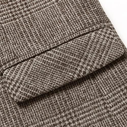 Mens de lã manta de lã esportiva casaco vintage verificado 2 botões de traje slim fit single blazer sobretocas de blazer de peito único