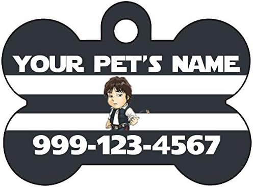 Star Wars Han Solo Pet Id Dog Tag personalizado com nome e número