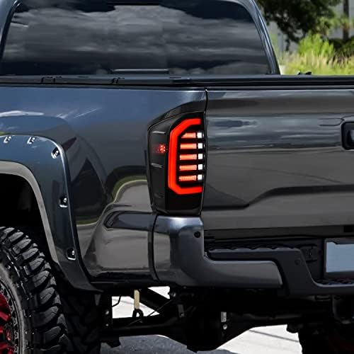 Novo conjunto de luzes traseiras de LED atualizadas para Tacoma 16-23, Kewisauto Fumado Black LED lâmpadas traseiras de freio Luzes de estacionamento para Toyota Tacoma -2023 Acessórios