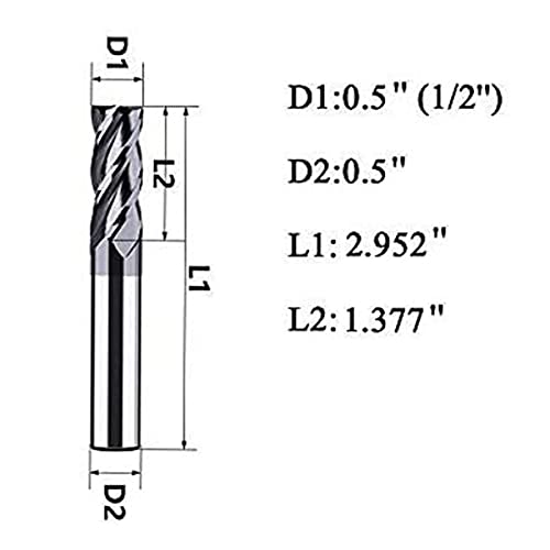 Casa de ferramentas de qualidade 5pcs 1/2 '' Carbide quadrado final moinho de moinho de moinho, moagem de moinhos cortadores