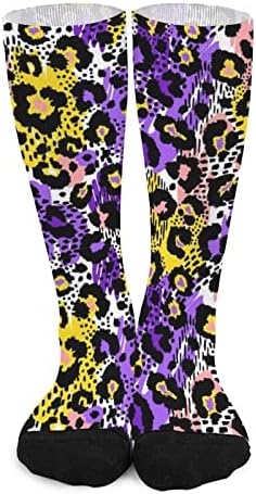 WeedKeyCat Abstract Geométrico com Animal Crew Socks Novelty Funny Print Graphic Casual Modery espessura para o outono da primavera