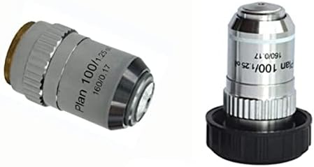 Acessórios de microscópio digital portátil 4x 10x 20x 40x 100x 195 Microscópio biológico Lente objetiva, diâmetro de 20,2 mm Acessórios para microscópio