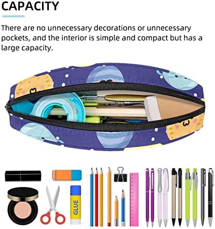 Caixa de lápis de Guerotkr, bolsa de lápis, bolsa de lápis, estética de bolsa de lápis, padrão colorido do Planet Star Blue Pattern