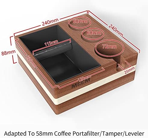 MGCM 4 em 1 Espresso Box caixa de café expresso Distribuidor de café e tampo de café Base de madeira Anti-Rust Durável