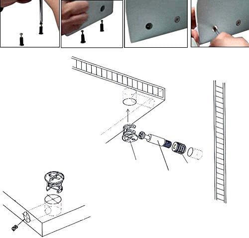 Conjunto de parafuso AccdUer 10 conjuntos de móveis Conexão de fixador de cames de fixador de cames do capota de porca pré-inserida parafuso de junta de porca pré-inserida