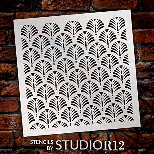 Studior12 Mídia mista estêncil egípcio Padrão de folhas egípcias | DIY CARTO FABRANDO CRAFTING BOURS DIAIS | Selecione o tamanho