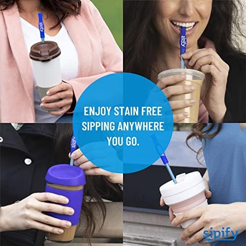 Proteja os dentes de manchas de café e chá - Sipify Flow Limiting Reutilable Paluta para bebidas quentes - palha de aço inoxidável