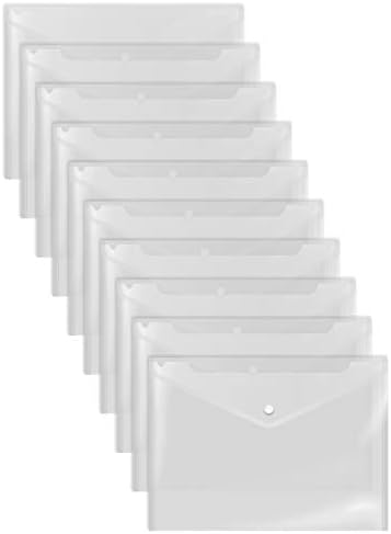 Envelopes plásticos reutilizáveis ​​transparentes com fechamento instantâneo, suportes de documentos de plástico, tamanho de 13 x 9 xl para papel de letra, 30 pacote, por melhores produtos de escritório, envelopes de arquivos poli, limpo, 30 pacote