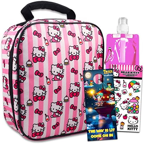 Hello Kitty Lunch Bow for Girls Set - Hello Kitty Lancheira, garrafa de água, decalque, mais | Hello Kitty Lunchag